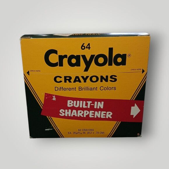 Crayola Crayons 64 Box W/Sharpener Unopened New Condition 1970s Vintage - Picture 3 of 6